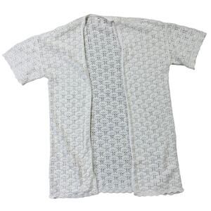 NWOT Aerie One Size Short Sleeve Cream Crochet Cardigan